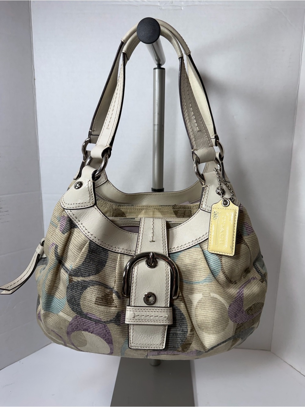 Coach soho Signature Canvas Hobo Bag in Cream Y2K F-16590
